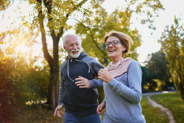 Couple jogging outdoors