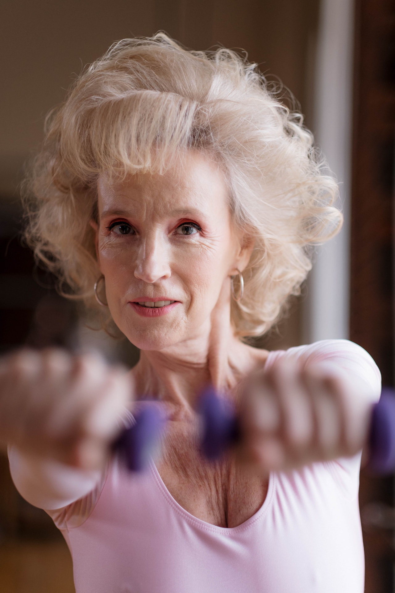 Woman doing light strength training
